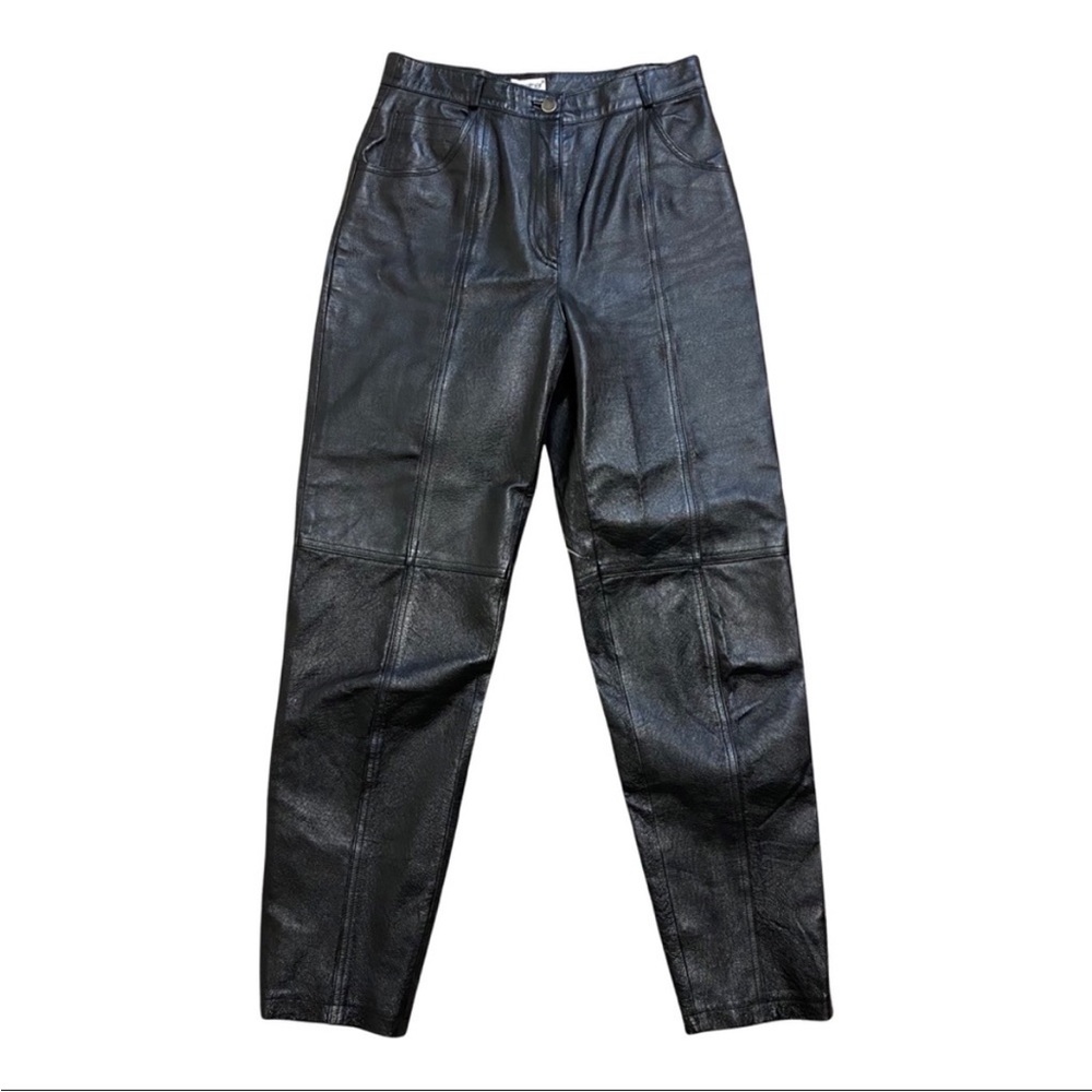 Together Vintage 90’s black leather high rise pants Size 4